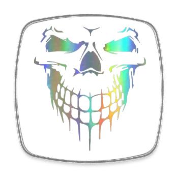 Totenkopf - Viereckiger Kühlschrankmagnet - Weiß - Vorne