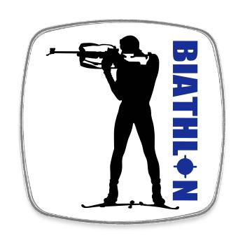 Biathlon - Square fridge magnet - white - Front