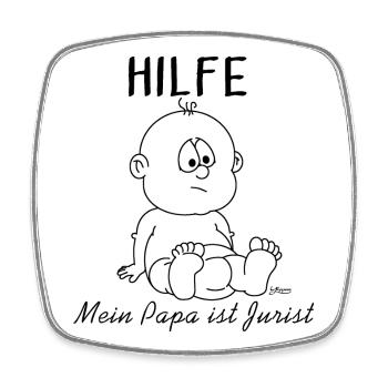 Hilfe, mein Papa ist Jurist - Viereckiger Kühlschrankmagnet - Weiß - Vorne