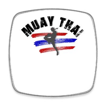 MUAY THAI - Viereckiger Kühlschrankmagnet - Weiß - Vorne
