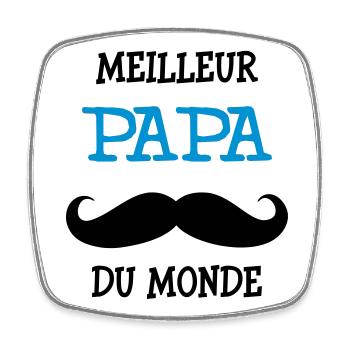 Bester Papa der Welt - Viereckiger Kühlschrankmagnet - Weiß - Vorne