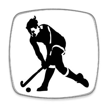 hockey sur gazon - Magnet carré - blanc - Devant