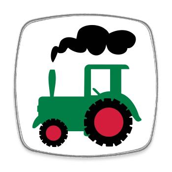 traktor trecker landwirtschaft - Viereckiger Kühlschrankmagnet - Weiß - Vorne