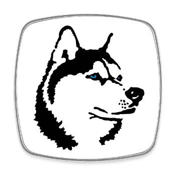 husky - Square fridge magnet - white - Front