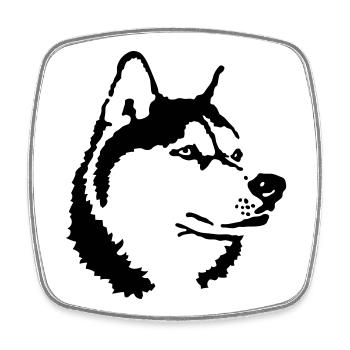 Husky - Square fridge magnet - white - Front