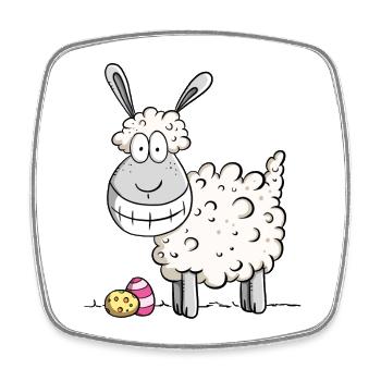 Frohe Ostern Schaf I Ostergeschenk Ostermotiv Fun - Viereckiger Kühlschrankmagnet - Weiß - Vorne