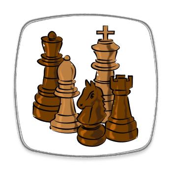 chess - Square fridge magnet - white - Front