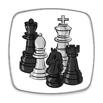 chess - Square fridge magnet - white - Front