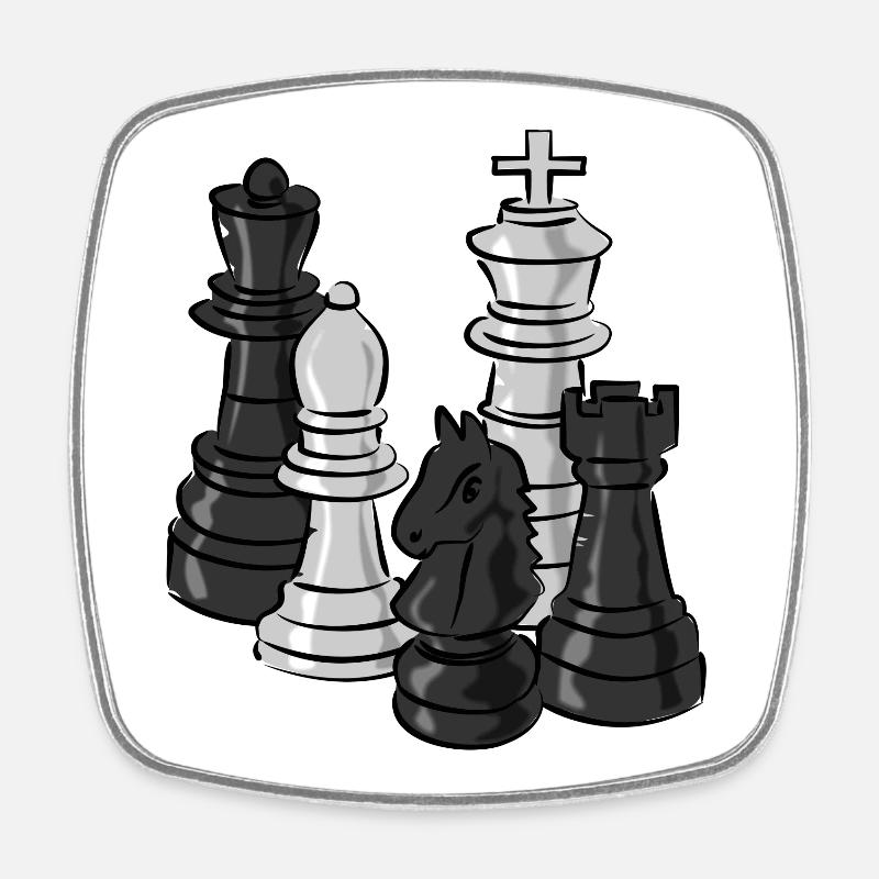 chess - Square fridge magnet - white