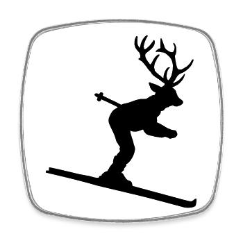 Skihisch - Apres Ski Design für Skifahrer - Viereckiger Kühlschrankmagnet - Weiß - Vorne