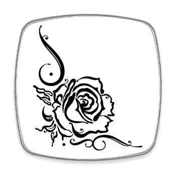 Rose with filigree ornament, in love - Square fridge magnet - white - Front