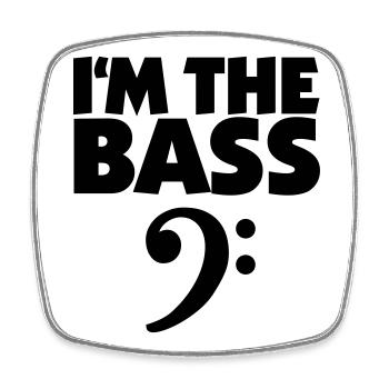 I'm the Bass Black (FR) - Magnet carré - blanc - Devant