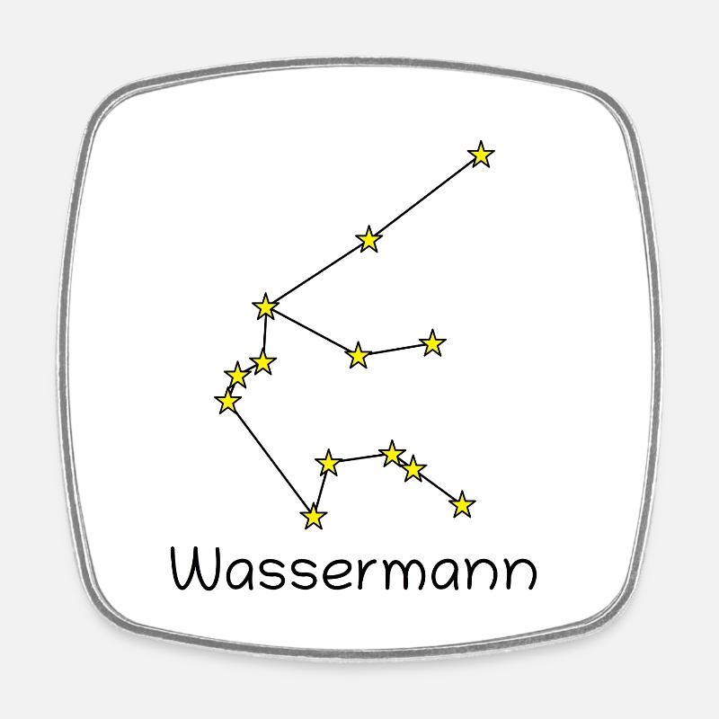 Sternzeichen Wassermann - Viereckiger Kühlschrankmagnet - Weiß