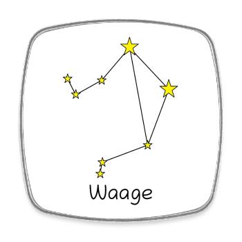 Sternzeichen Waage - Viereckiger Kühlschrankmagnet - Weiß - Vorne