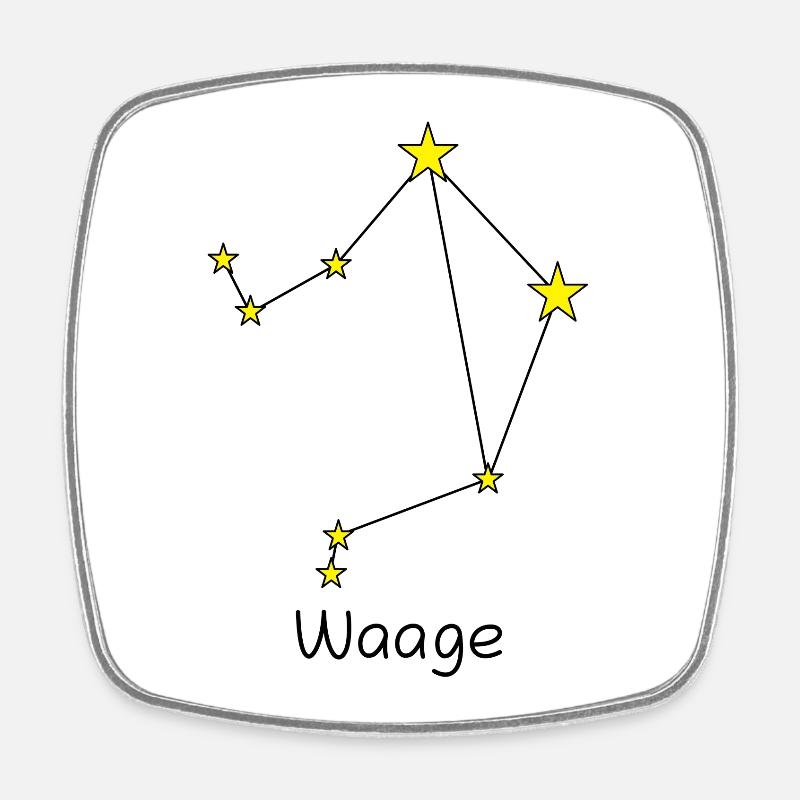 Sternzeichen Waage - Viereckiger Kühlschrankmagnet - Weiß