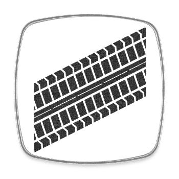 Empreinte des pneus - Magnet carré - blanc - Devant