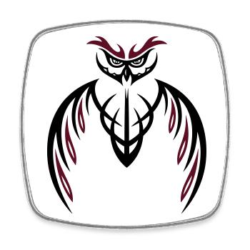 Tribal Eule, tattoo owl - Viereckiger Kühlschrankmagnet - Weiß - Vorne
