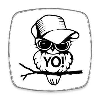 Un oiseau avec des lunettes de soleil - Magnet carré - blanc - Devant