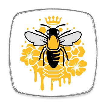 Une abeille avec une couronne - Magnet carré - blanc - Devant