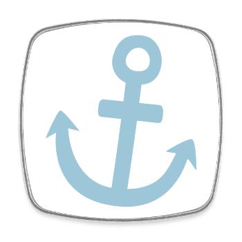 Illustration Anker Symbol maritim - Viereckiger Kühlschrankmagnet - Weiß - Vorne