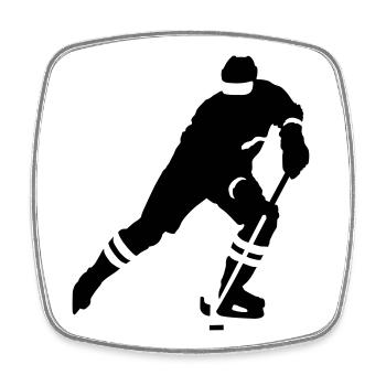Hockey - Square fridge magnet - white - Front