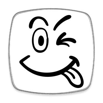 smiley face - Square fridge magnet - white - Front