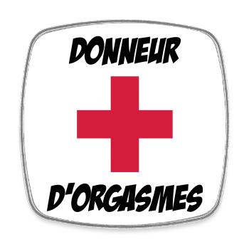 Donneur d'orgasmes ! - Magnet carré - blanc - Devant