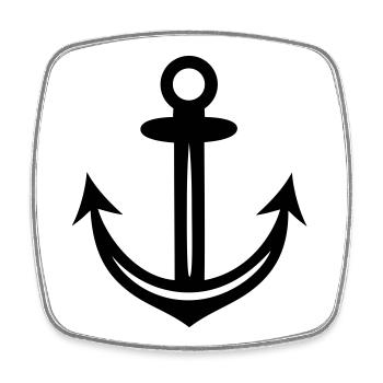 Anker Ahoi Kapitän Segeln - Viereckiger Kühlschrankmagnet - Weiß - Vorne