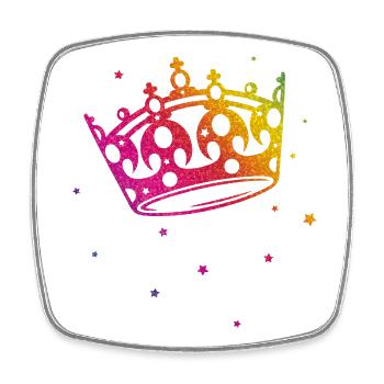 Crown Glitter Rainbow Love CSD LGBT - Square fridge magnet - white - Front