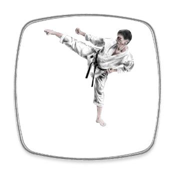 karate - Magnet carré - blanc - Devant