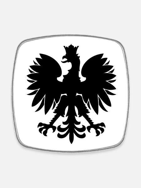 polish eagle - Square fridge magnet - white