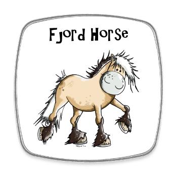 Happy Fjord Horse - Square fridge magnet - white - Front
