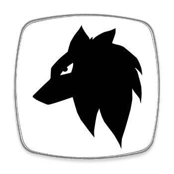 Loup Manga - Magnet carré - blanc - Devant