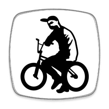 bmx - Square fridge magnet - white - Front
