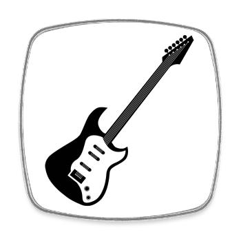 electric guitar icon music guitars musician band icon - Square fridge magnet - white - Front