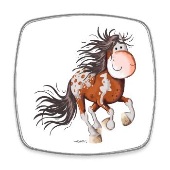 Happy Appaloosa - Magnet carré - blanc - Devant