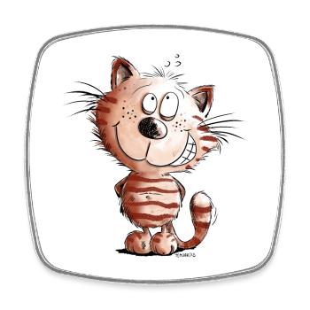 Kleine Freche Katze I Katzenmotiv Comic Geschenk - Viereckiger Kühlschrankmagnet - Weiß - Vorne