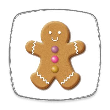 Herr Lebkuchen - Viereckiger Kühlschrankmagnet - Weiß - Vorne