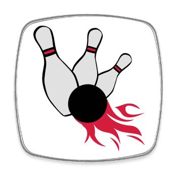 kegeln bowling - Viereckiger Kühlschrankmagnet - Weiß - Vorne