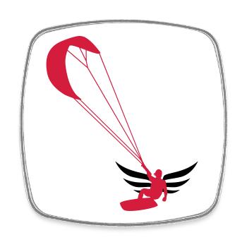 Kiteboarding Kitesurfing Kitesurf Kitesurfer Kiter - Square fridge magnet - white - Front