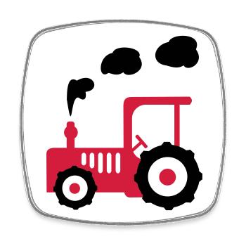 traktor landwirtschaft - Viereckiger Kühlschrankmagnet - Weiß - Vorne
