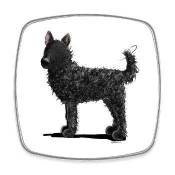 Chien de berger drôle croate I Comic - Magnet carré - blanc - Devant