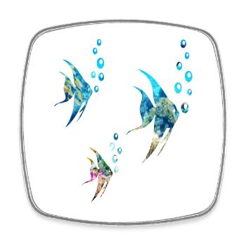 Fische - Viereckiger Kühlschrankmagnet - Weiß - Vorne