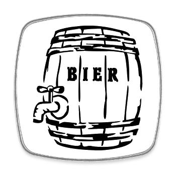 bierfass junggesellenabschied vatertag - Viereckiger Kühlschrankmagnet - Weiß - Vorne