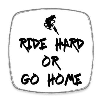 Ride Hard Downhill - Viereckiger Kühlschrankmagnet - Weiß - Vorne