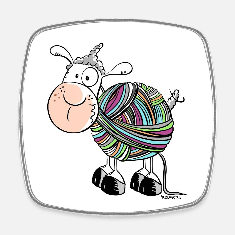 Comique de mouton drôle - Magnet carré - blanc