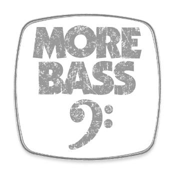 More Basse (Vintage/Gris) Bassistes - Magnet carré - blanc - Devant