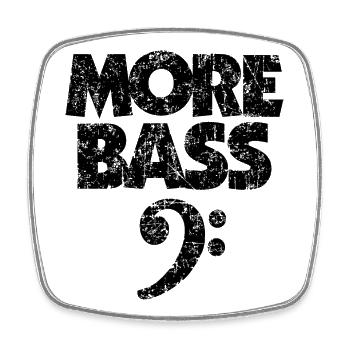 More Basse (Vintage/Noir) Bassistes - Magnet carré - blanc - Devant