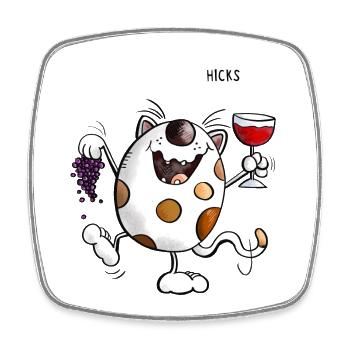 Mignon chat comique - Magnet carré - blanc - Devant