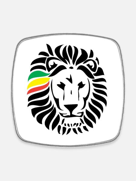 Lion Lion - Square fridge magnet - white